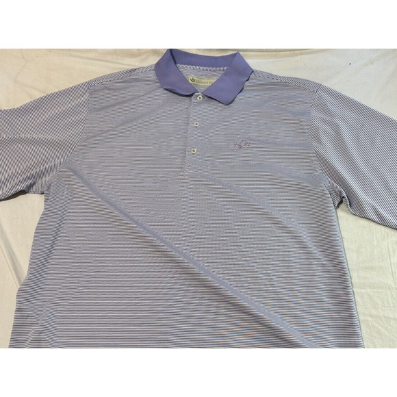Donald Ross Golf Polo Shirt Men's XL Purple Lavender Striped Short Sleeve Poly - Picture 6 of 11